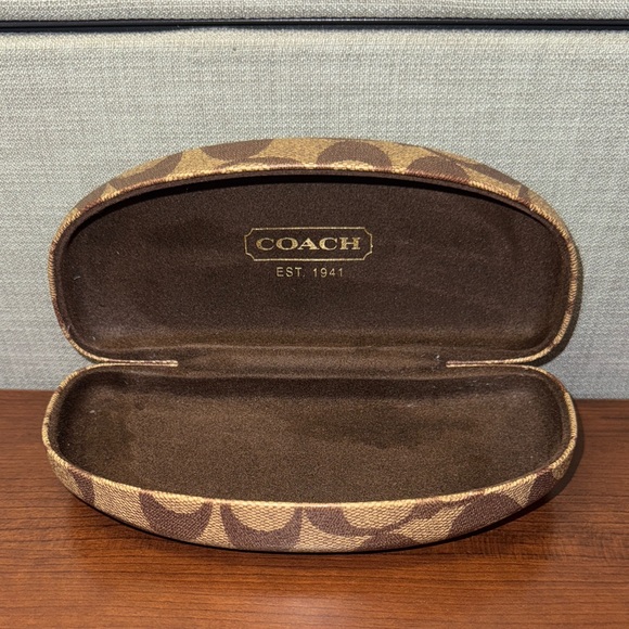 Coach | Accessories | Coach Signature Pattern Tan And Brown Eyeglass ...